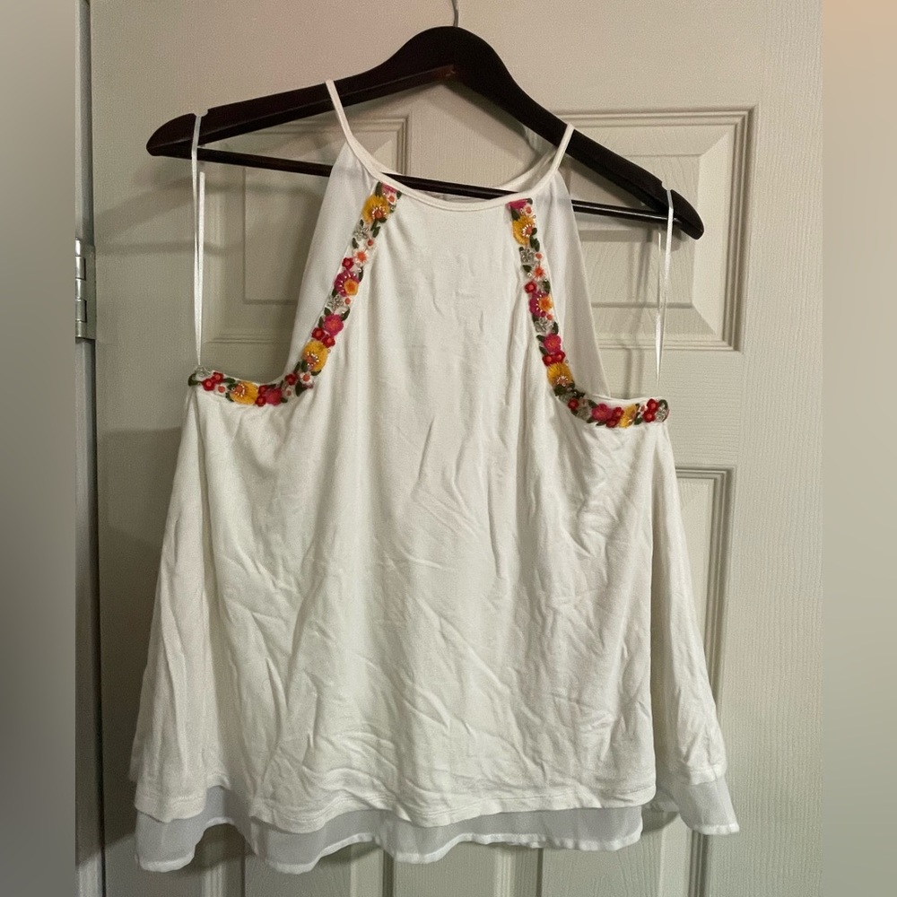 Embroidered summer tank top